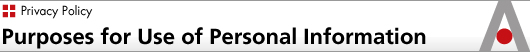 Purposes for Use of Personal Information